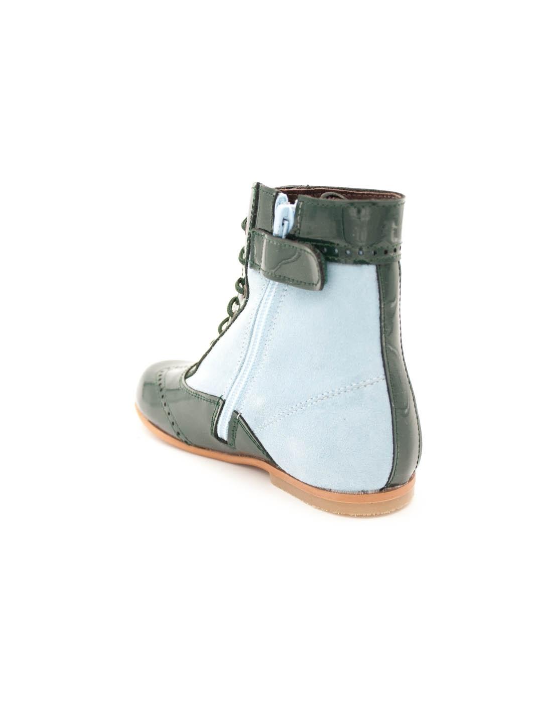 Pascuala PANYNO Charol Verde Combinado Azul P1521