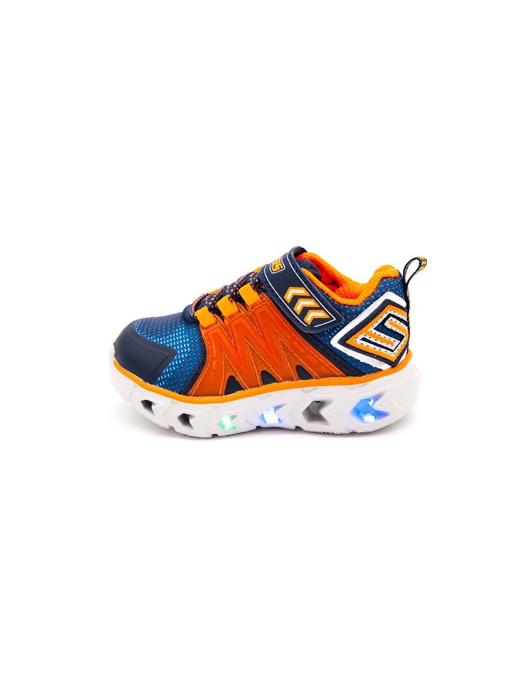Zapatilla Luces SKECHERS Niño Marino Velcro 90585N