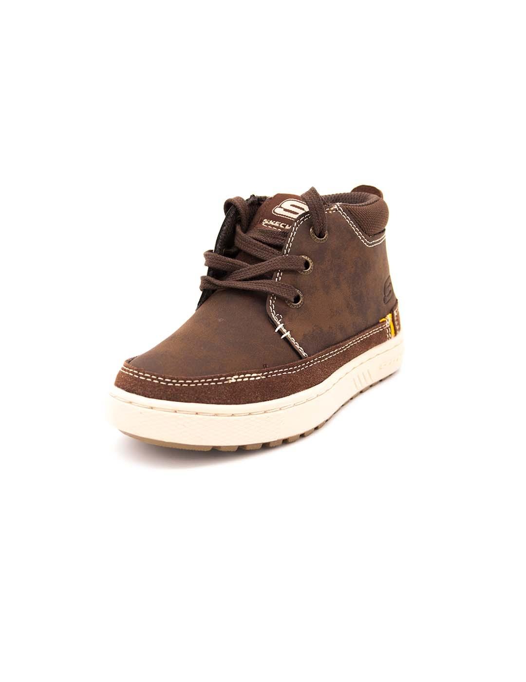 Botín SKECHERS Niño Marrón Cordón 94120L