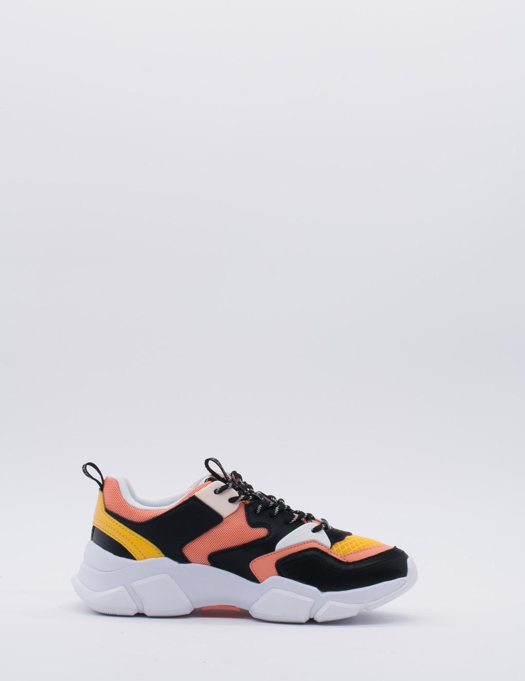 Zapatilla Tommy FW04695 coral/negro para mujer
