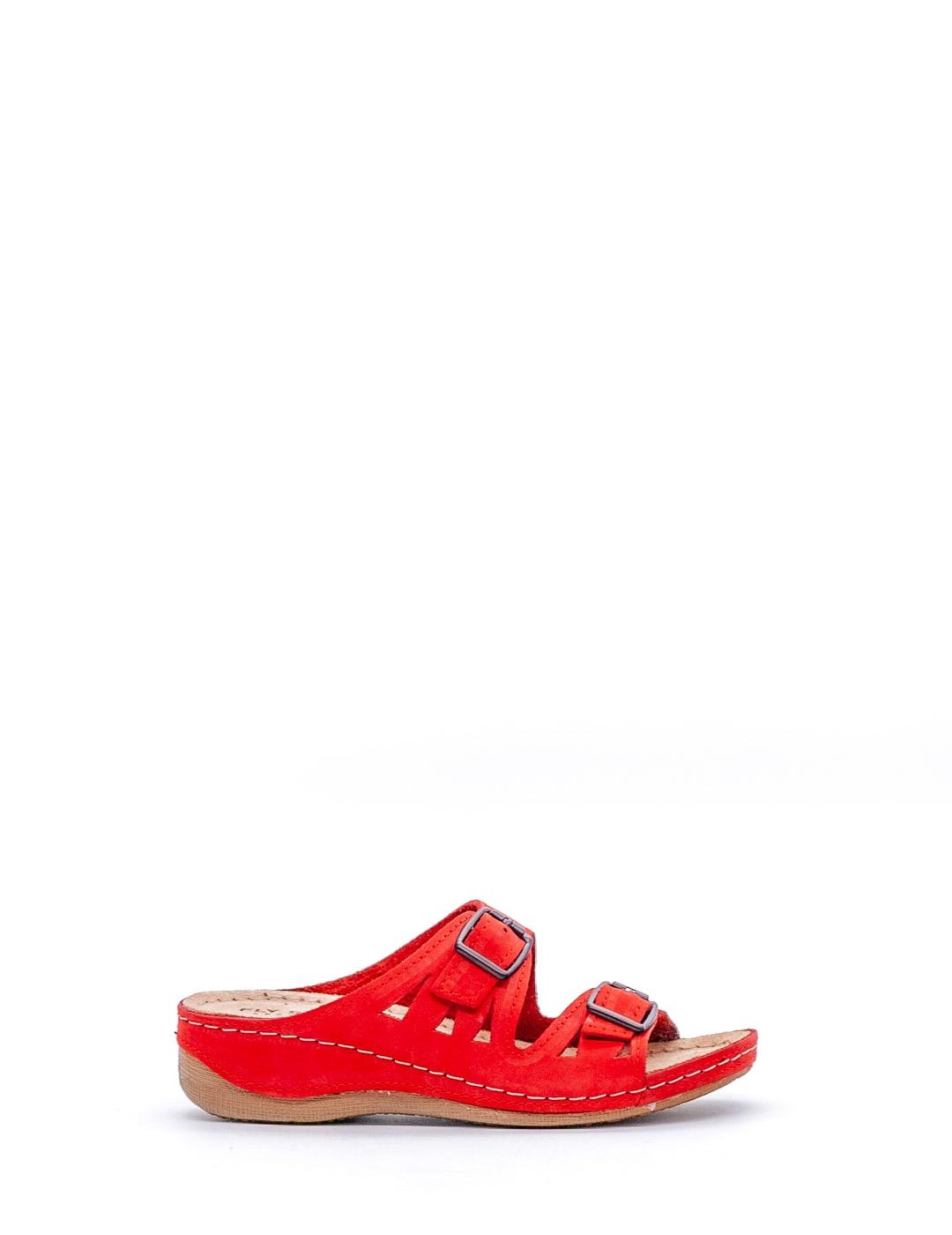 Sandalia Fly Soft 8800 rojo cuña para mujer