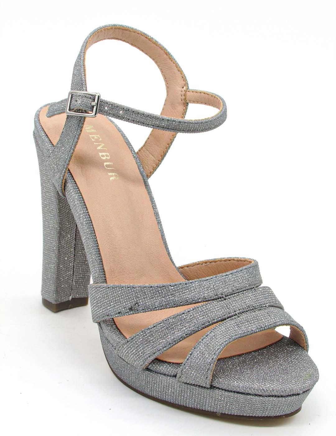 Sandalia Menbur 21527 plata para mujer