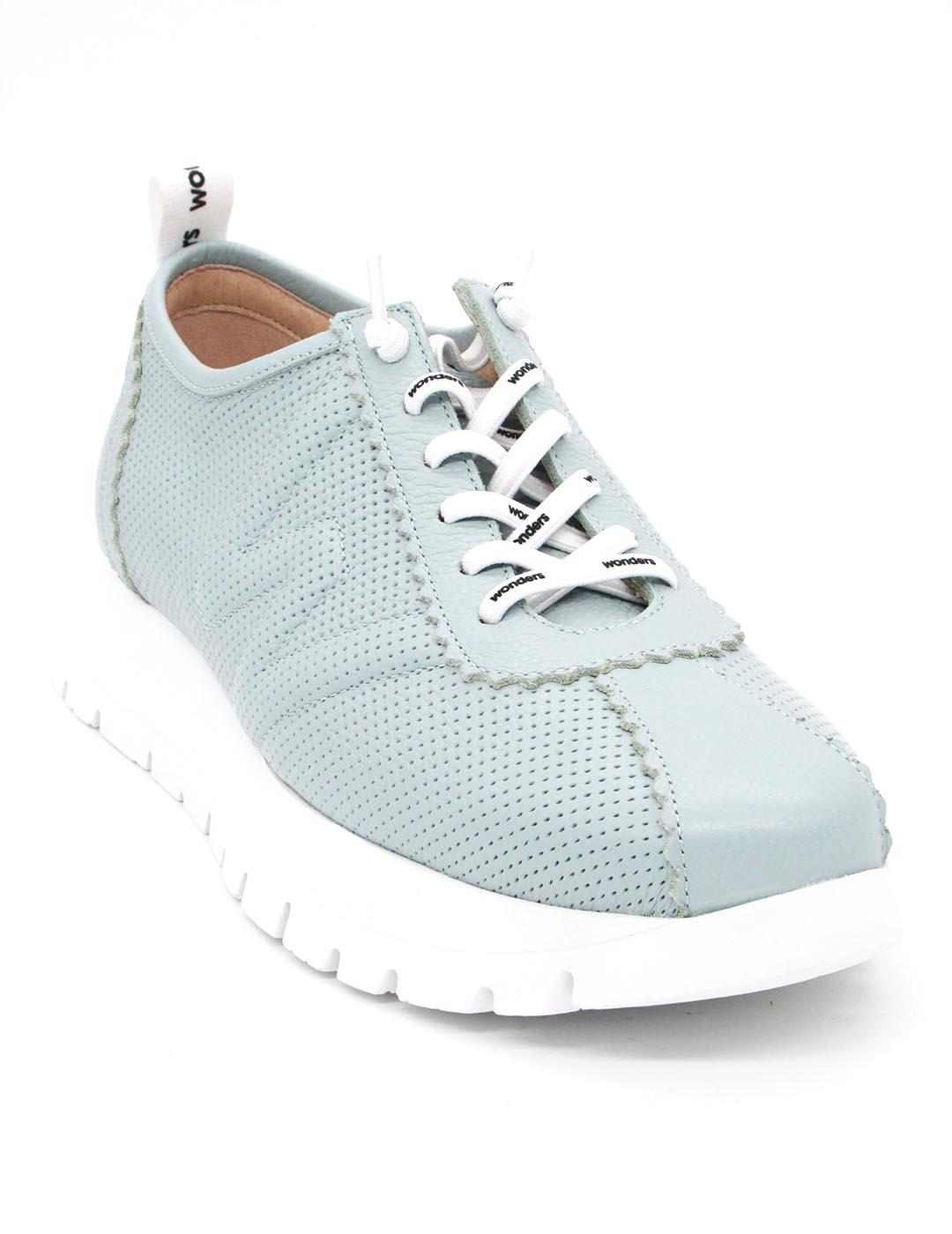 Zapato Deportivo Wonders A-2424  verde para mujer