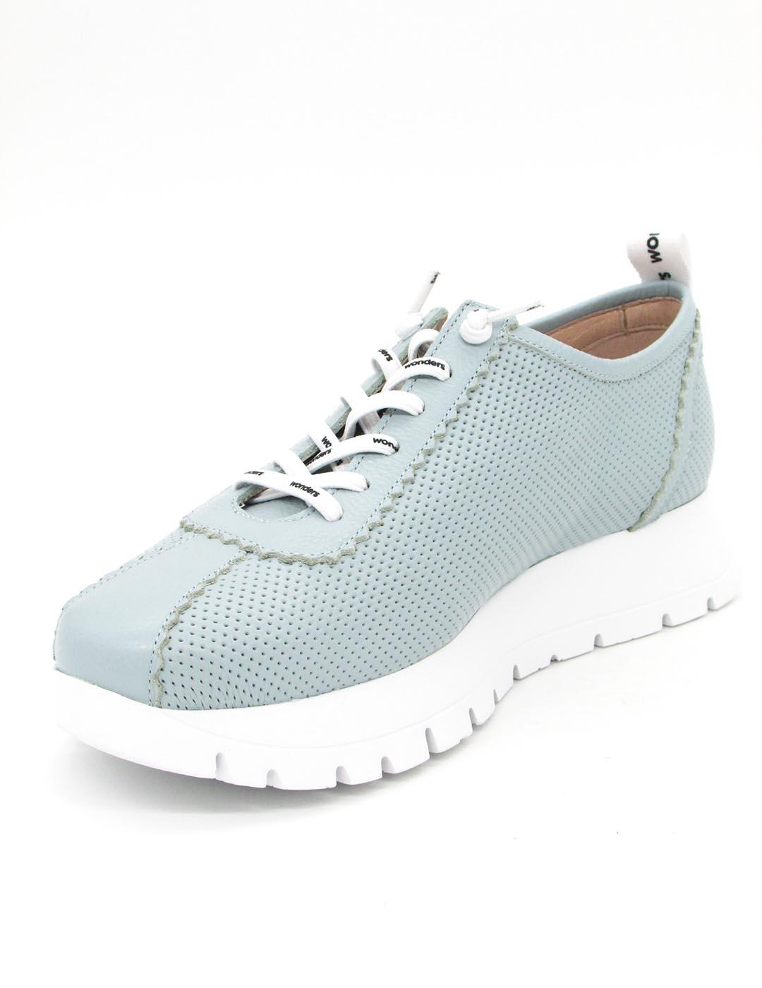 Zapato Deportivo Wonders A-2424  verde para mujer