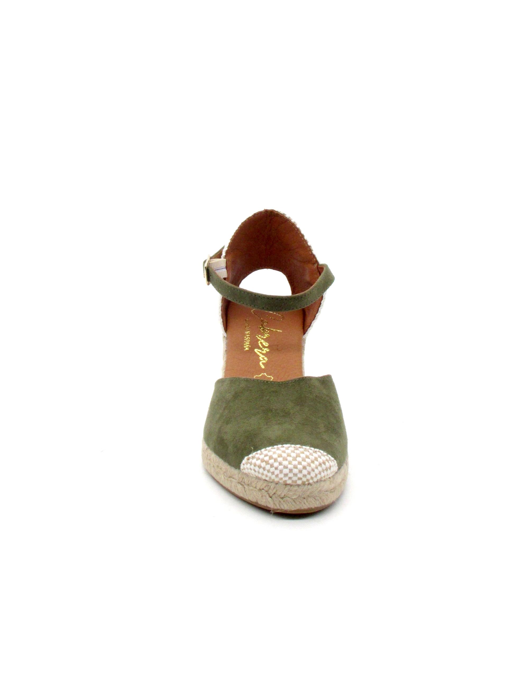 Alpargata Cabrera 29-5 de color kaki con cuña