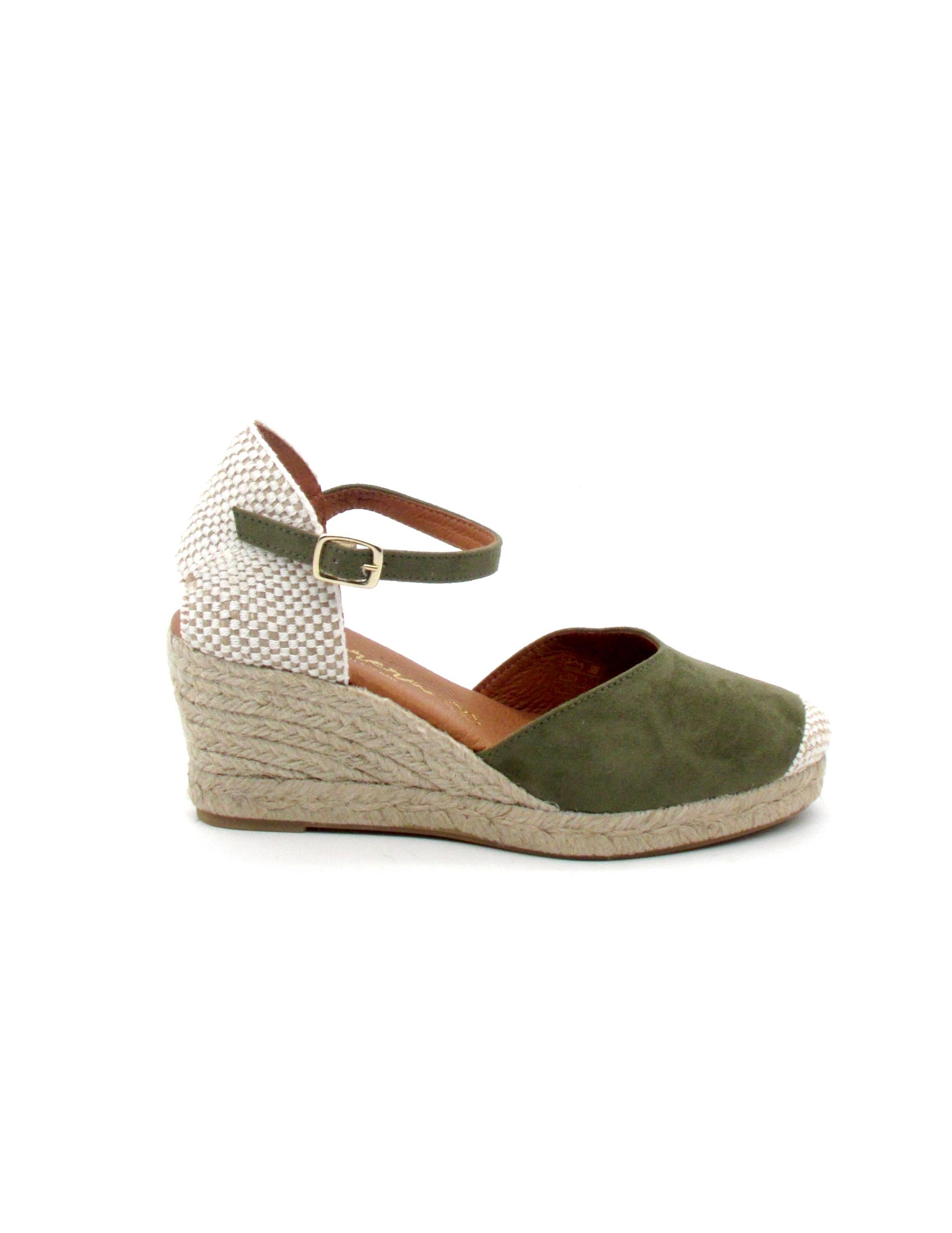 Alpargata Cabrera 29-5 de color kaki con cuña