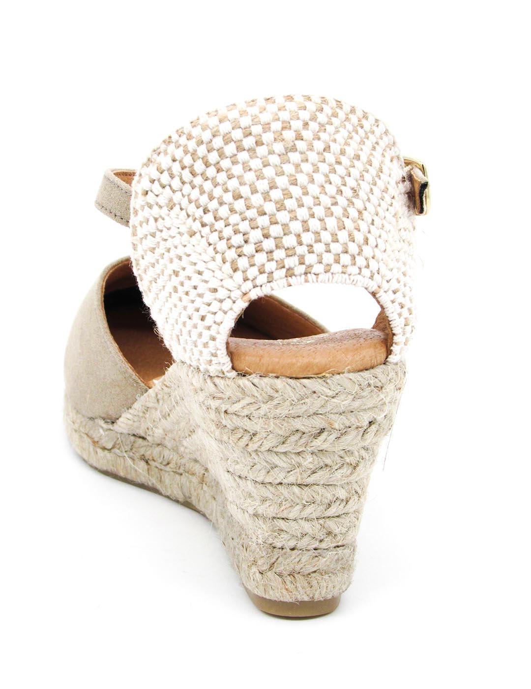 Alpargata Cabrera 29S-5 de color arena con cuña para mujer