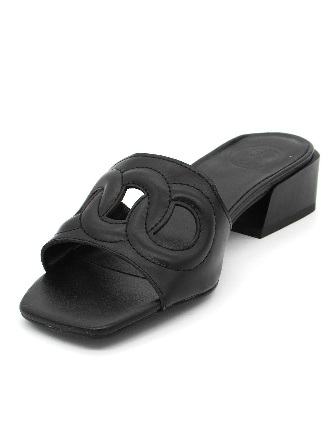 Sandalia Alissa 02 Foos negro con tacón para mujer