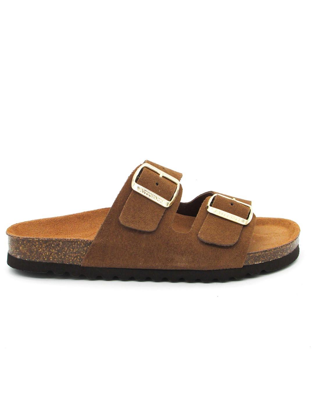 Sandalia Bio Autenti 0747 serraje de color marrón para mujer