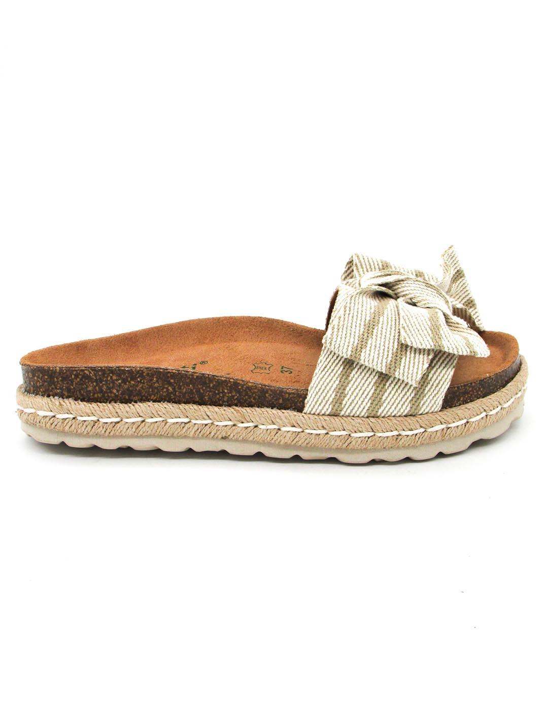 Sandalias Autenti 12416 beige para mujer