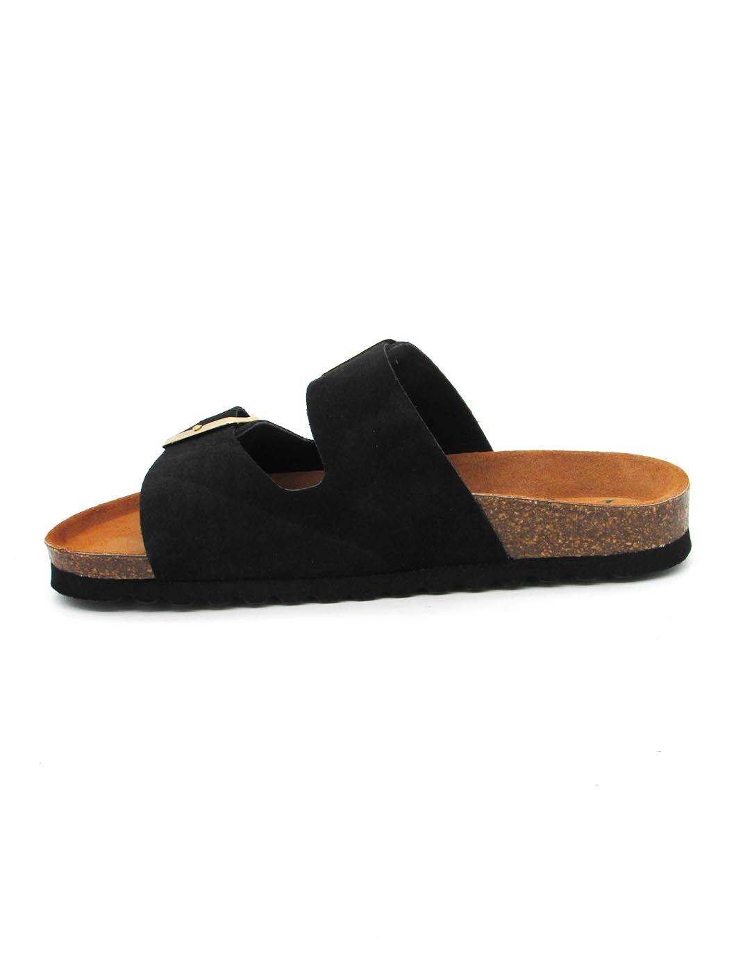 Sandalia Bio Autenti 0747 de color negro para mujer