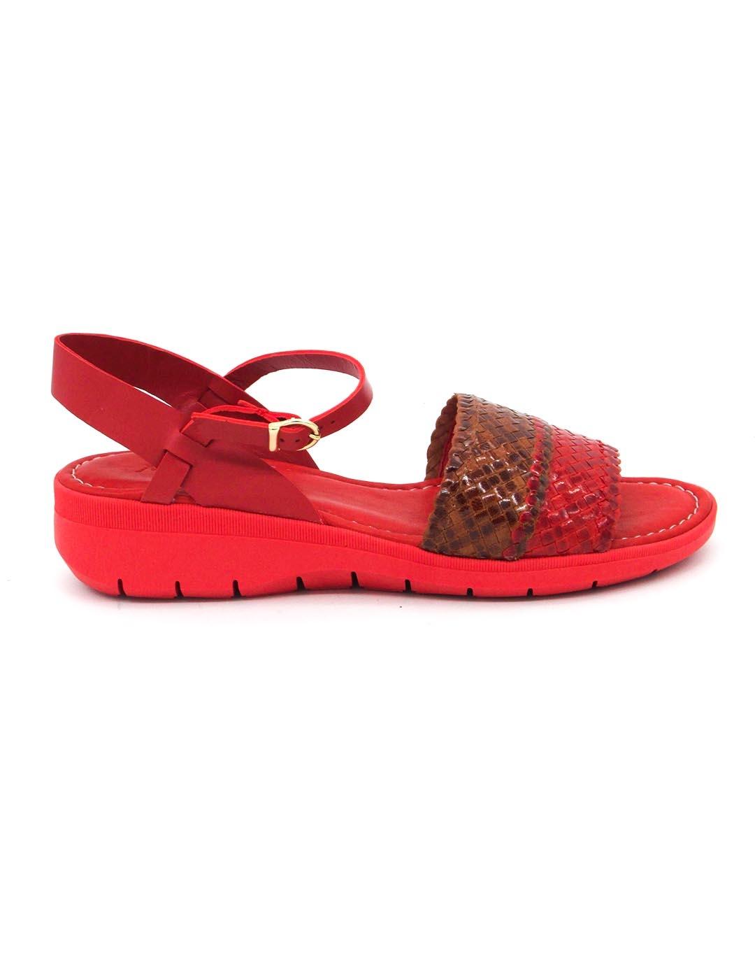 Sandalia Marlinna 25703 roja con cuña para mujer