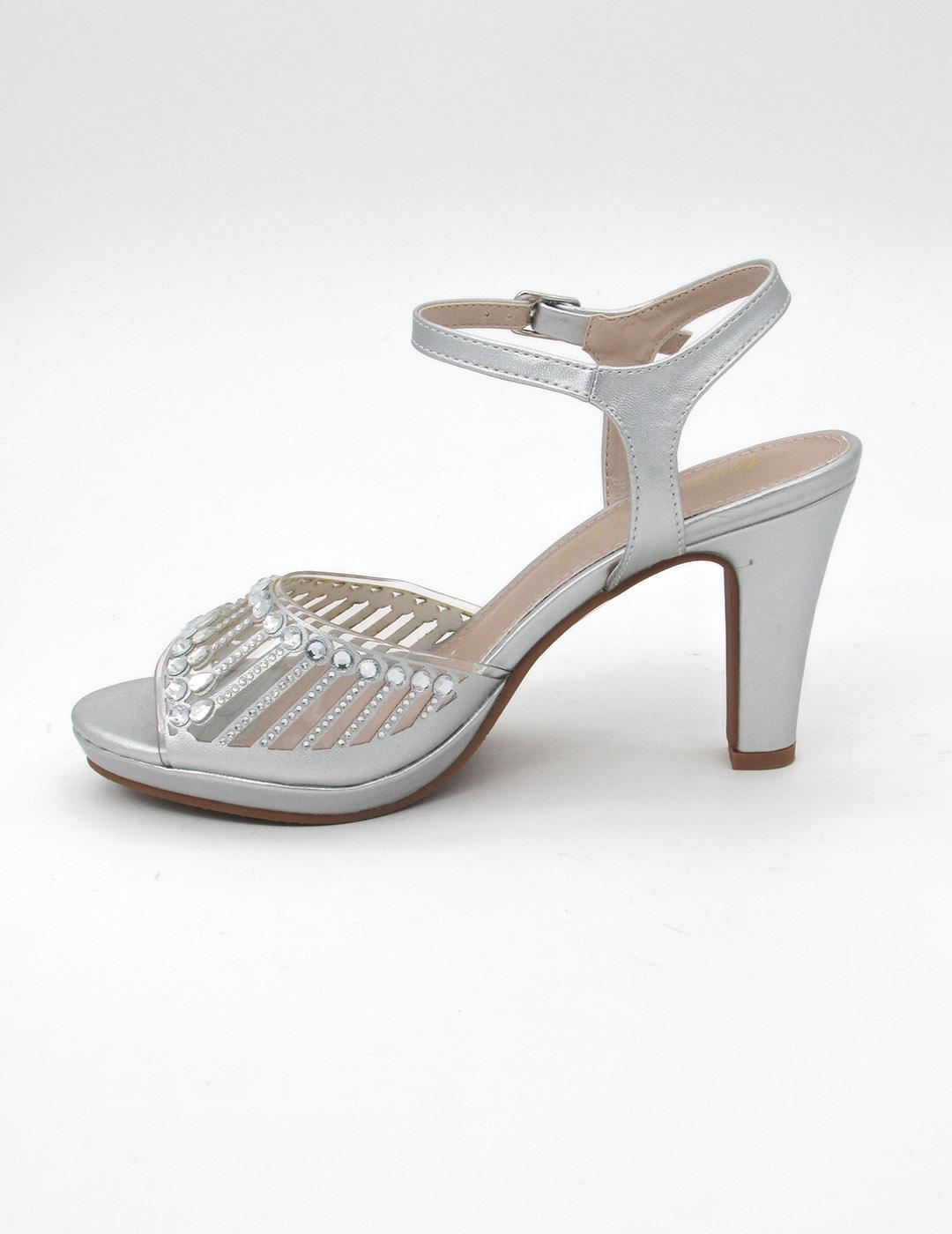 Sandalia Prestigio C432 plata para mujer