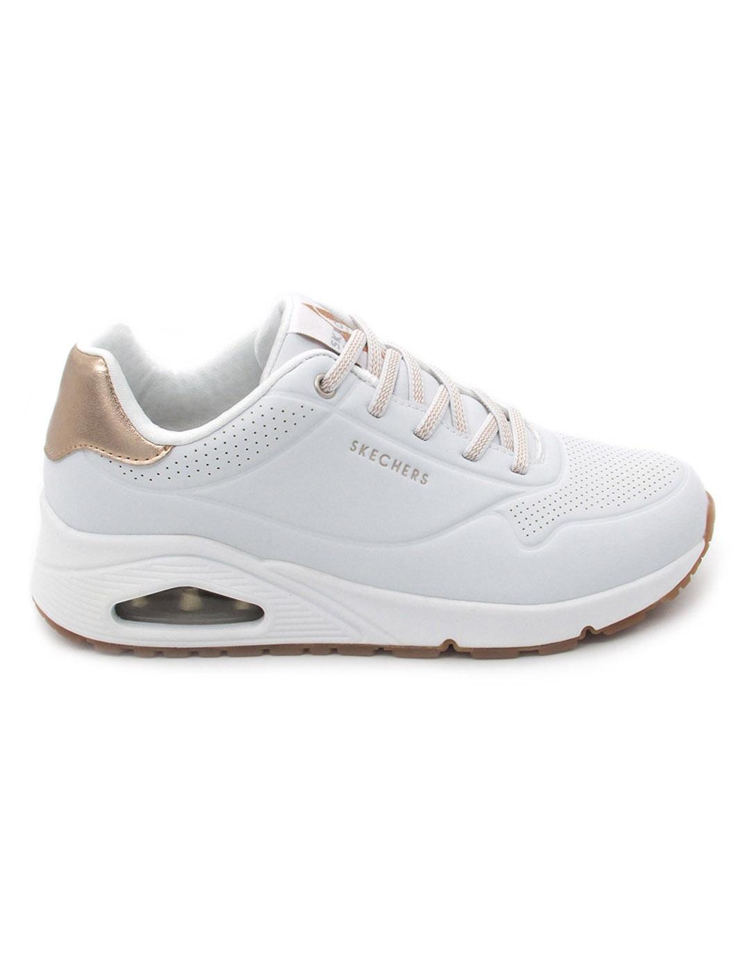 Zapatilla Skechers 155196/WHT blanco/dorado mujer