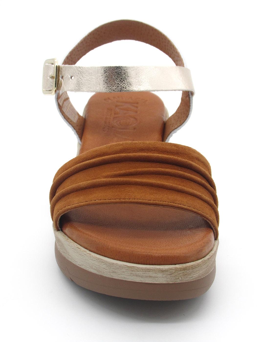 Sandalia Kaola 1453 cuero/platino para mujer