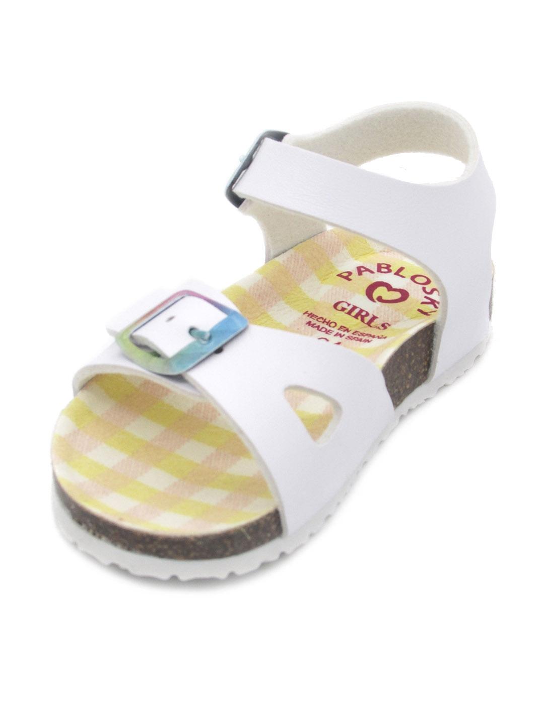 Sandalia Bio Pablosky 423300 blanca para niña
