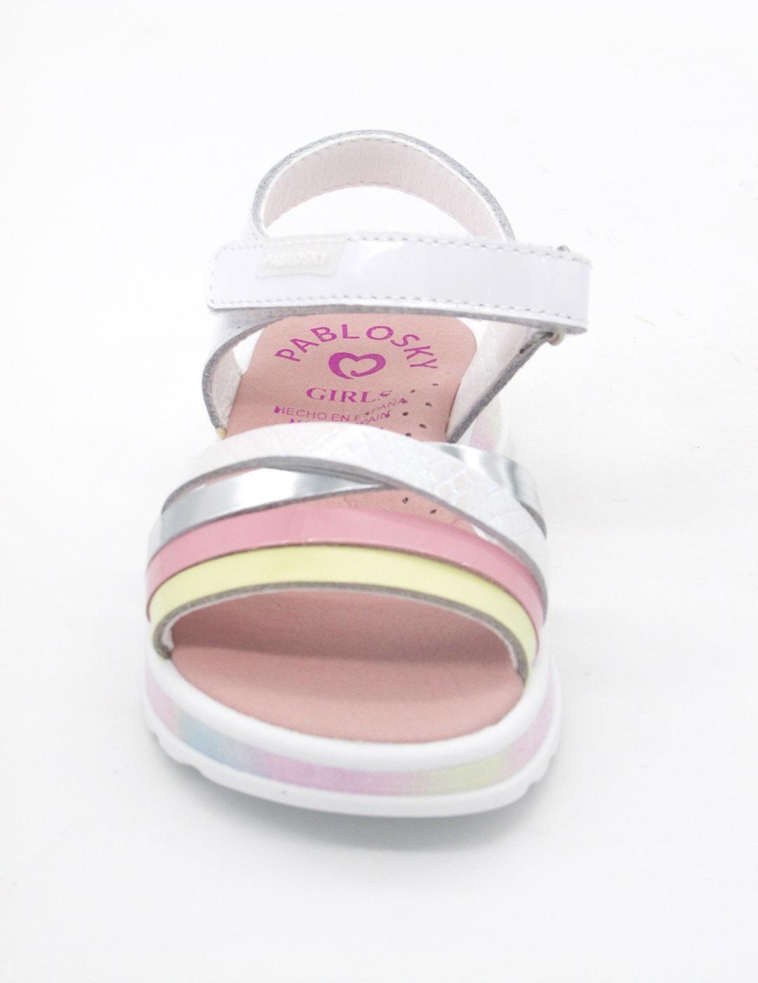 Sandalia Pablosky 417109 blanco para niña