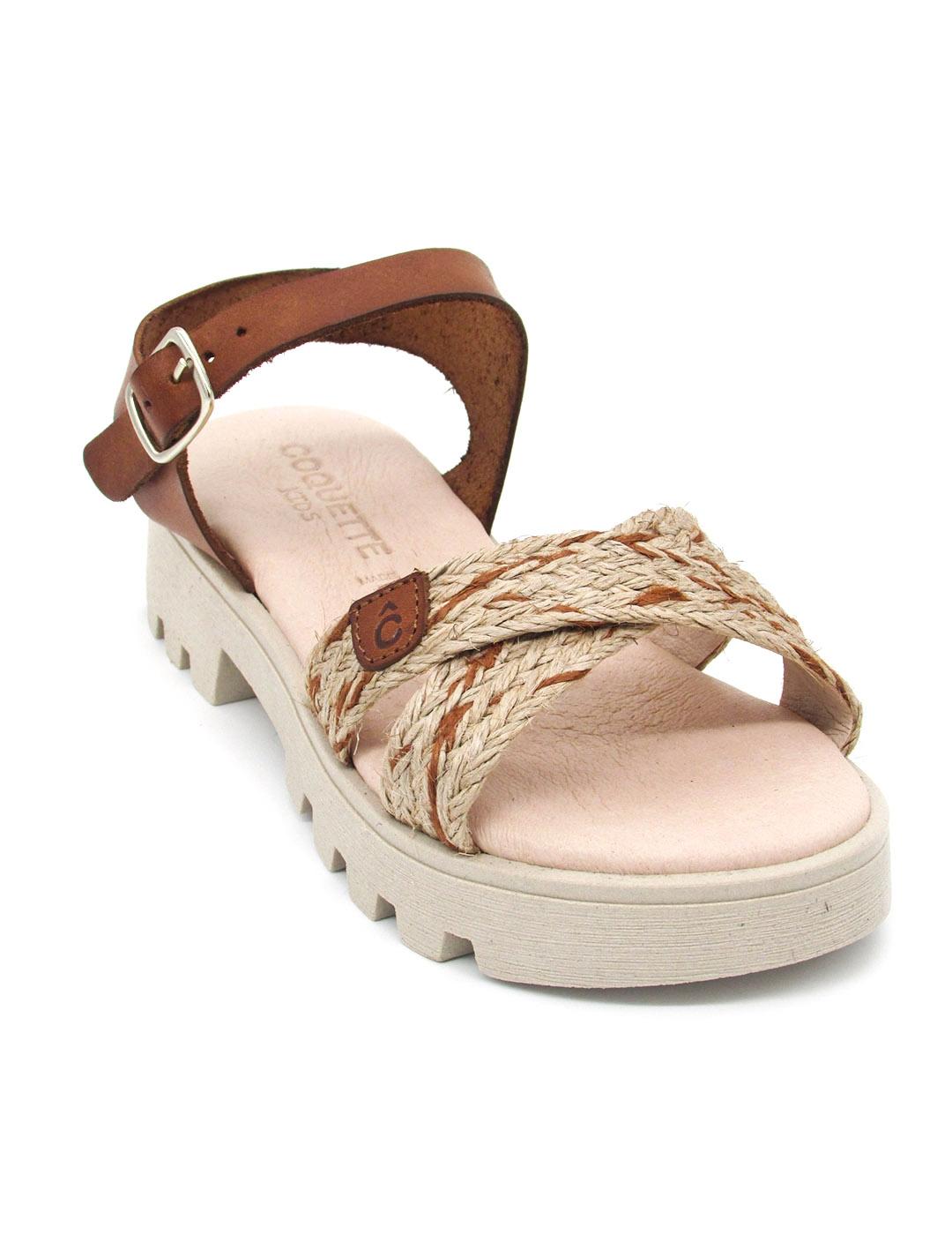 Sandalia Coquette 15190 cuero para niña
