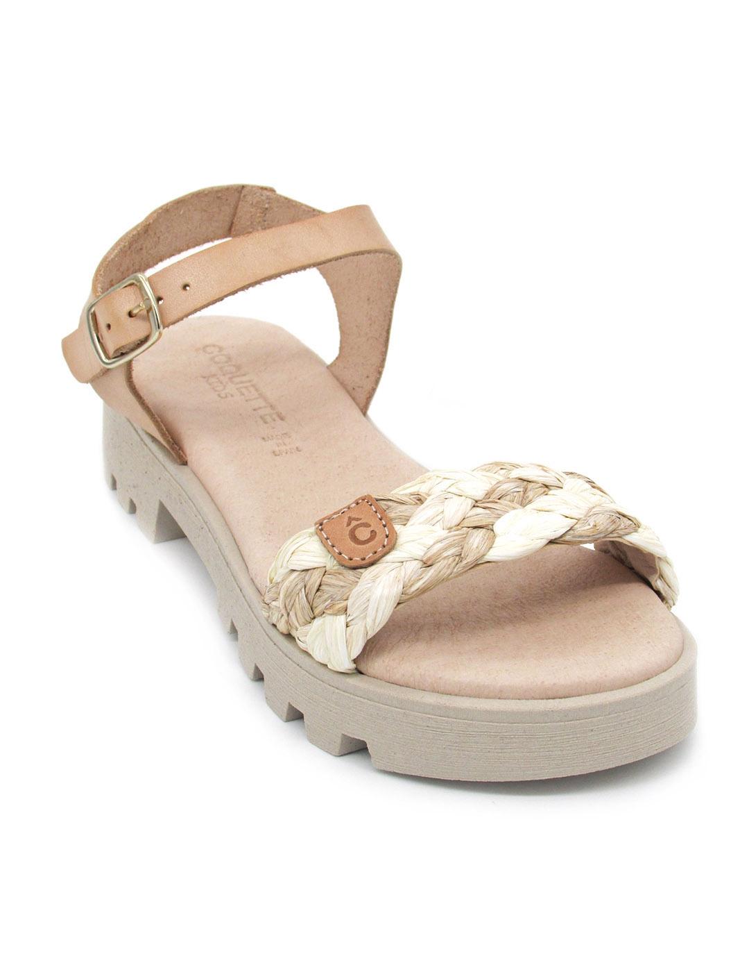 Sandalia Coquette 15191 taupe bio para niña