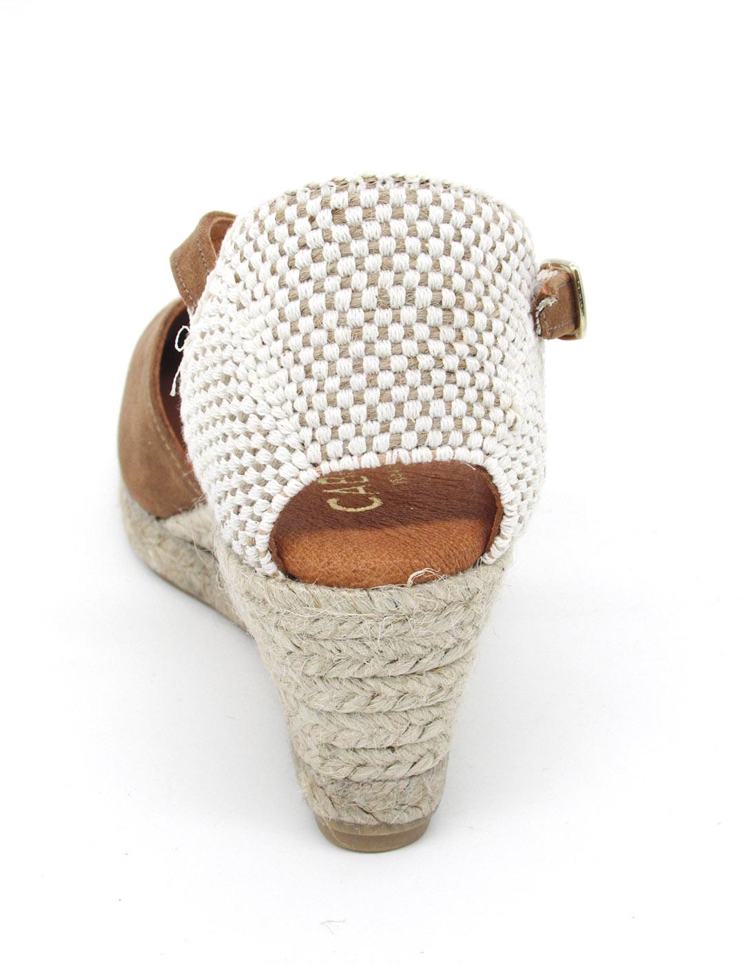 Alpargata Cabrera aguamar cuña tela