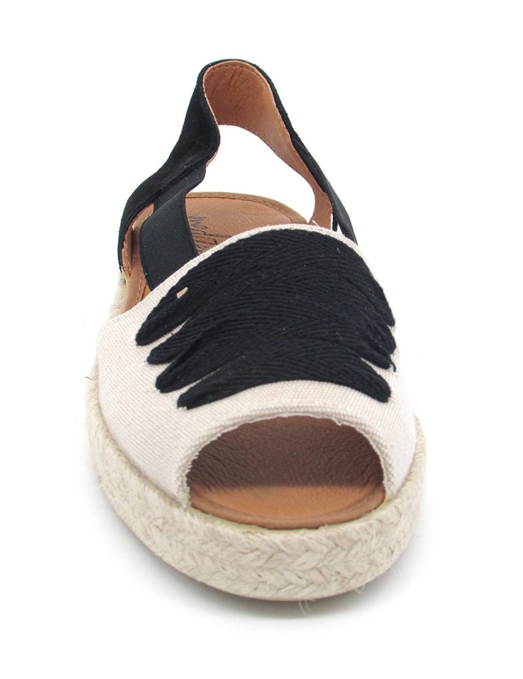 Alpargata Mediterranea 30140 negro plana