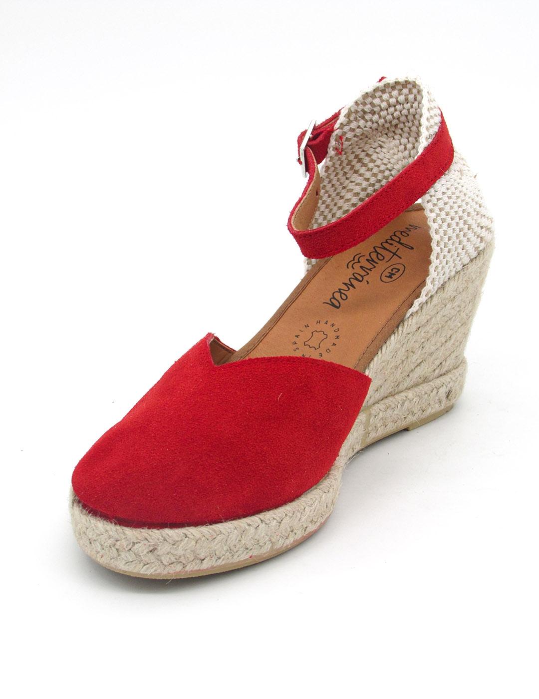 Alpargata Mediterranea 30147 roja con cuña