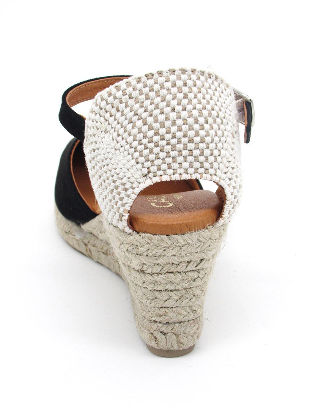 Alpargata Cabrera 29S-5 negro tela con cuña para mujer