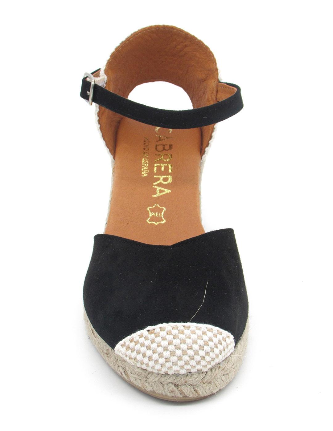 Alpargata Cabrera 29S-5 negro tela con cuña para mujer