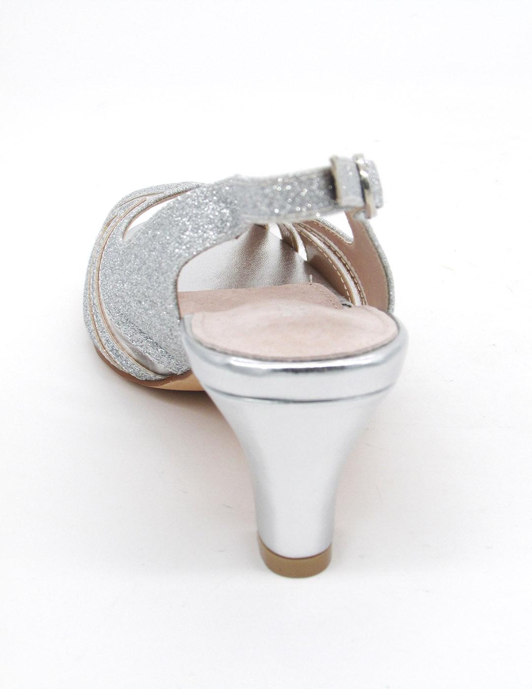 Sandalia BlackCool Valentina plata con tacon