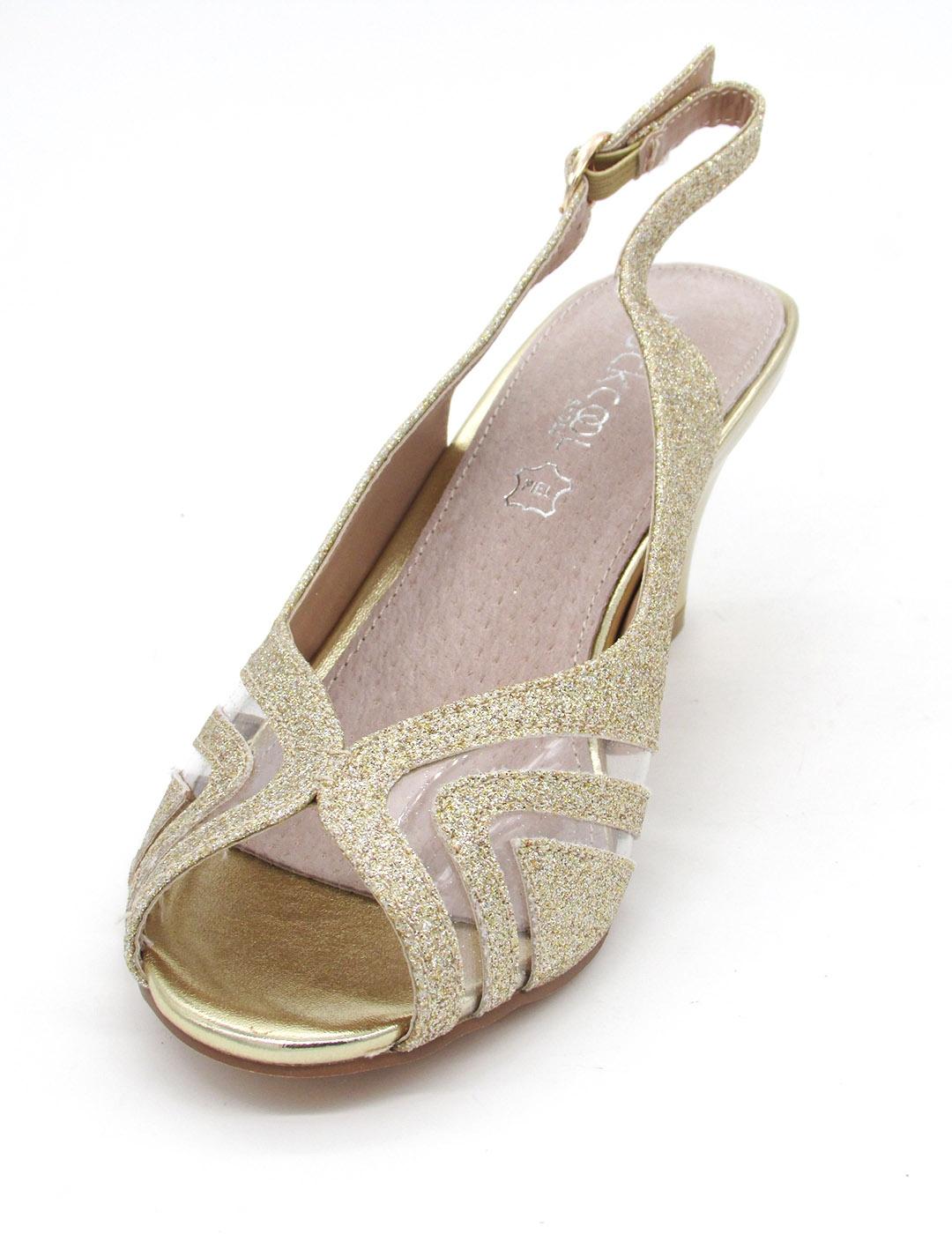 Sandalia BlackCool VALENTINA dorada con tacon