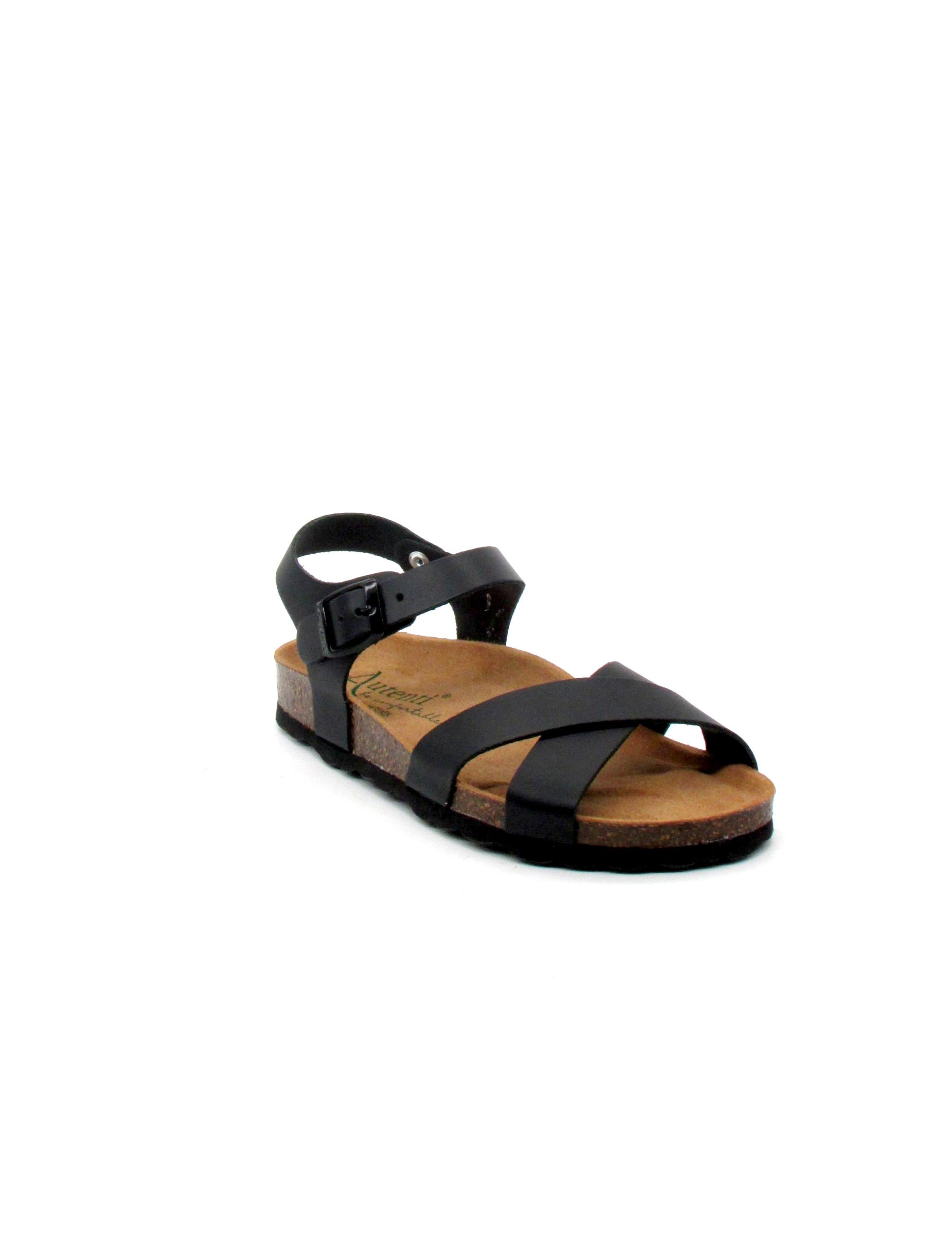 Sandalia Autenti 11053 Bio negro para mujer