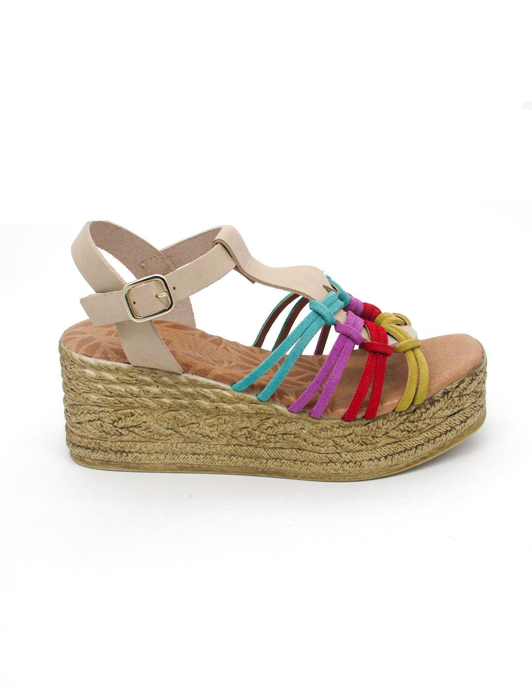 Sandalia MTNG arena multicolor con cuña