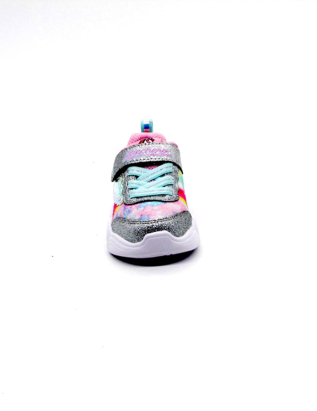 Zapatilla Skechers Unicorn Storm plata para niña
