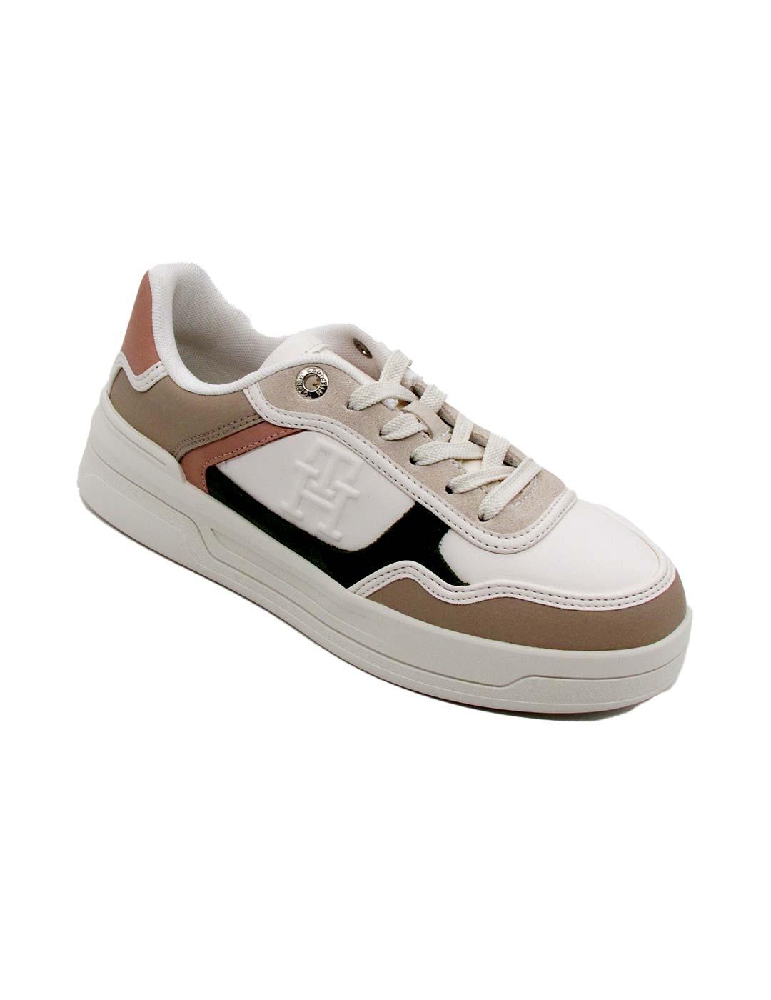 Zapatilla Tommy FWOFW07563 bco/verde mujer