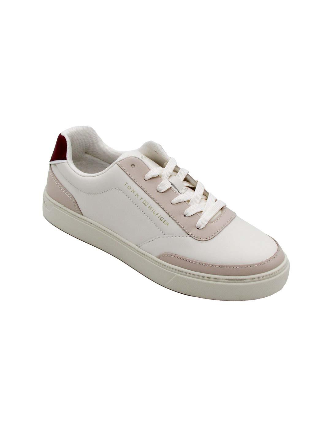 Zapatilla Tommy FWOFW07567 bco. granate mujer