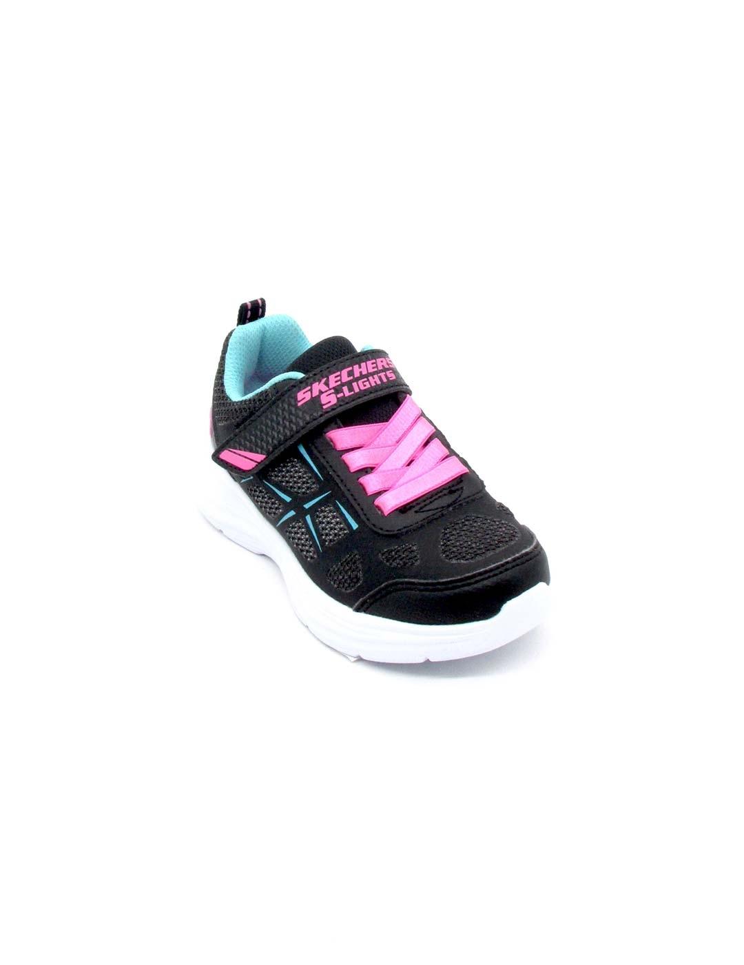 Zapatilla Skechers 302319/BLK negro/rosa niña