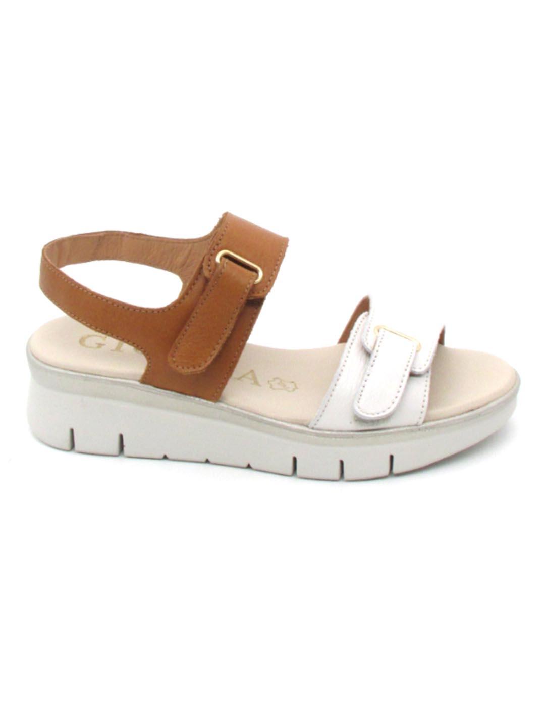 Sandalia Giorda 19103 hielo /cuero para mujer