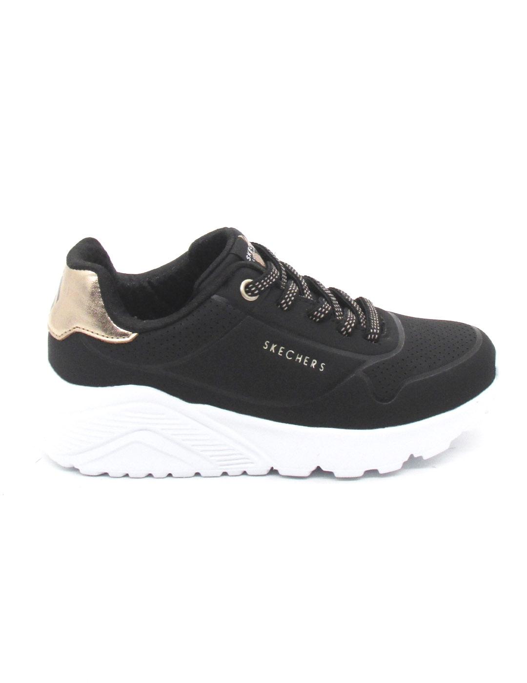 Zapatilla Skechers Uno Lite Metallic negro niña
