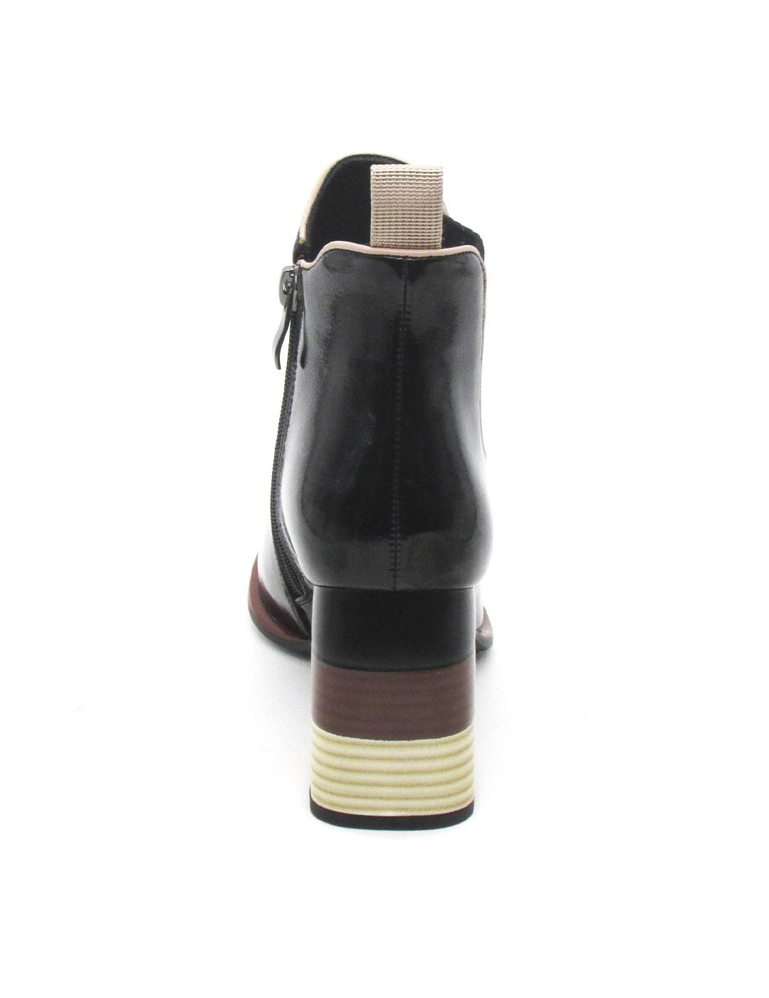 Botín Rock Away 84487 negro charol para mujer