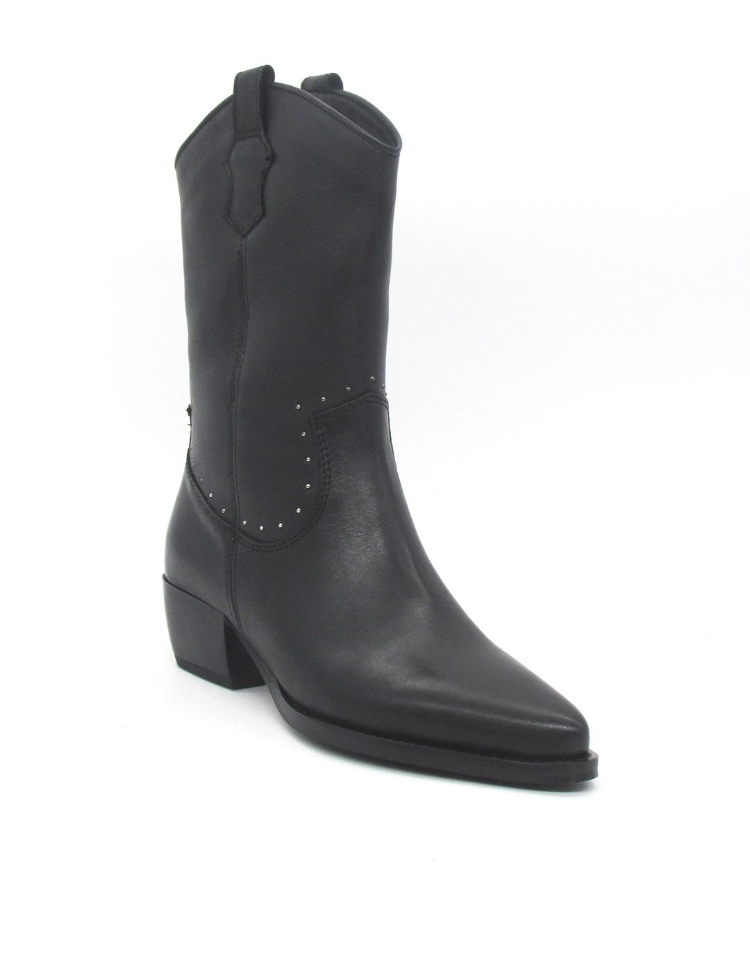 Bota Vexed 7268 negro de piel para mujer