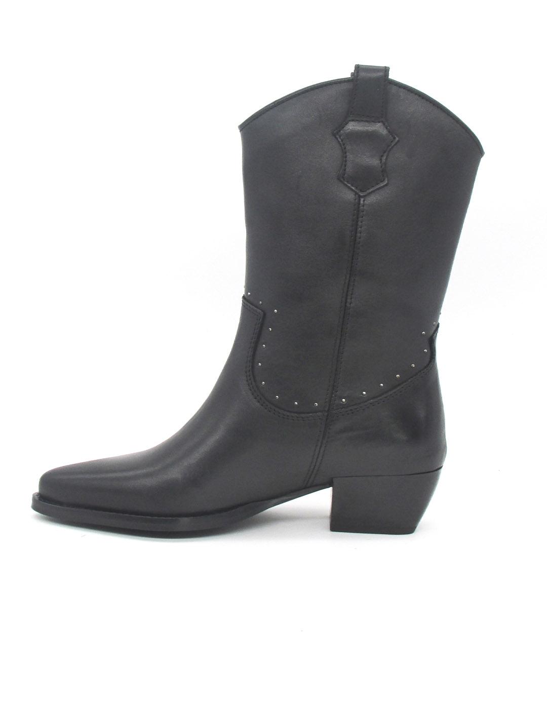 Bota Vexed 7268 negro de piel para mujer