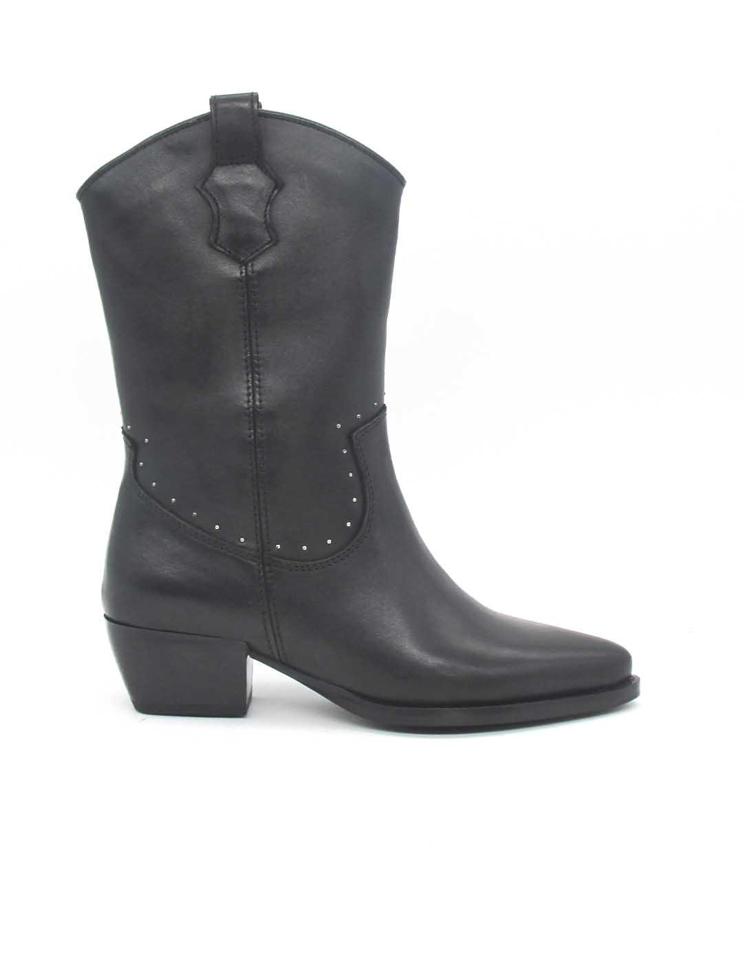 Bota Vexed 7268 negro de piel para mujer
