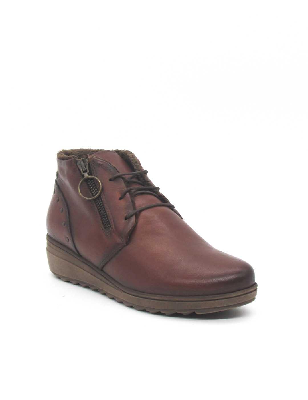 Botín Giorda 27942 cuero cremallera/cordón mujer