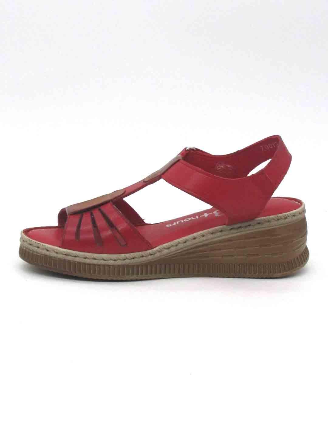 Sandalia 48 HORAS 514601/40 de color rojo para mujer