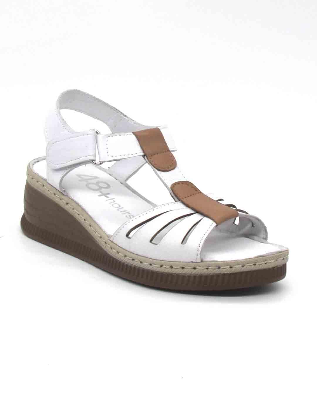 Sandalia 48 HORAS 514601/30 de color blanco para mujer