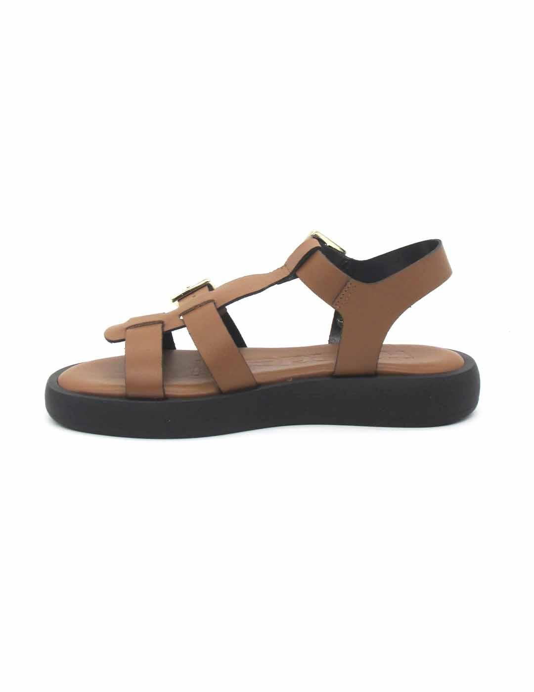 Sandalia Wonders AB-1012 de color cuero opara mujer