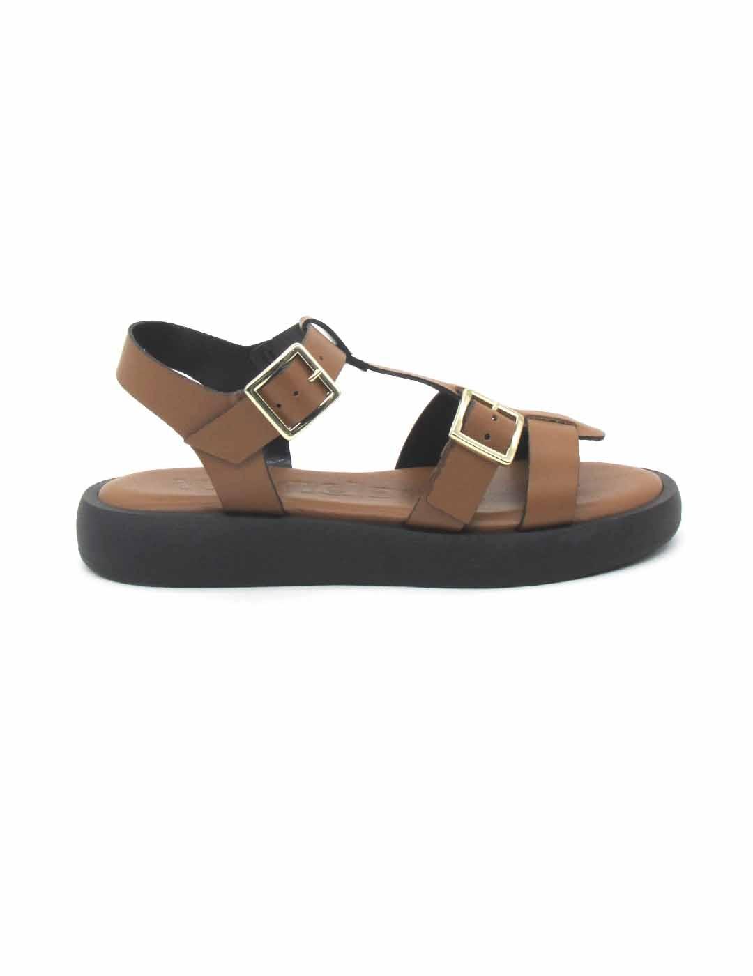 Sandalia Wonders AB-1012 de color cuero opara mujer