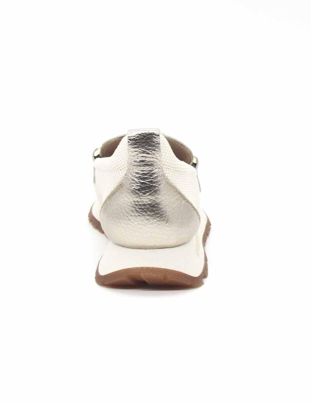 Mocasín Hispanitas HV253919 color blanco/dorado para mujer