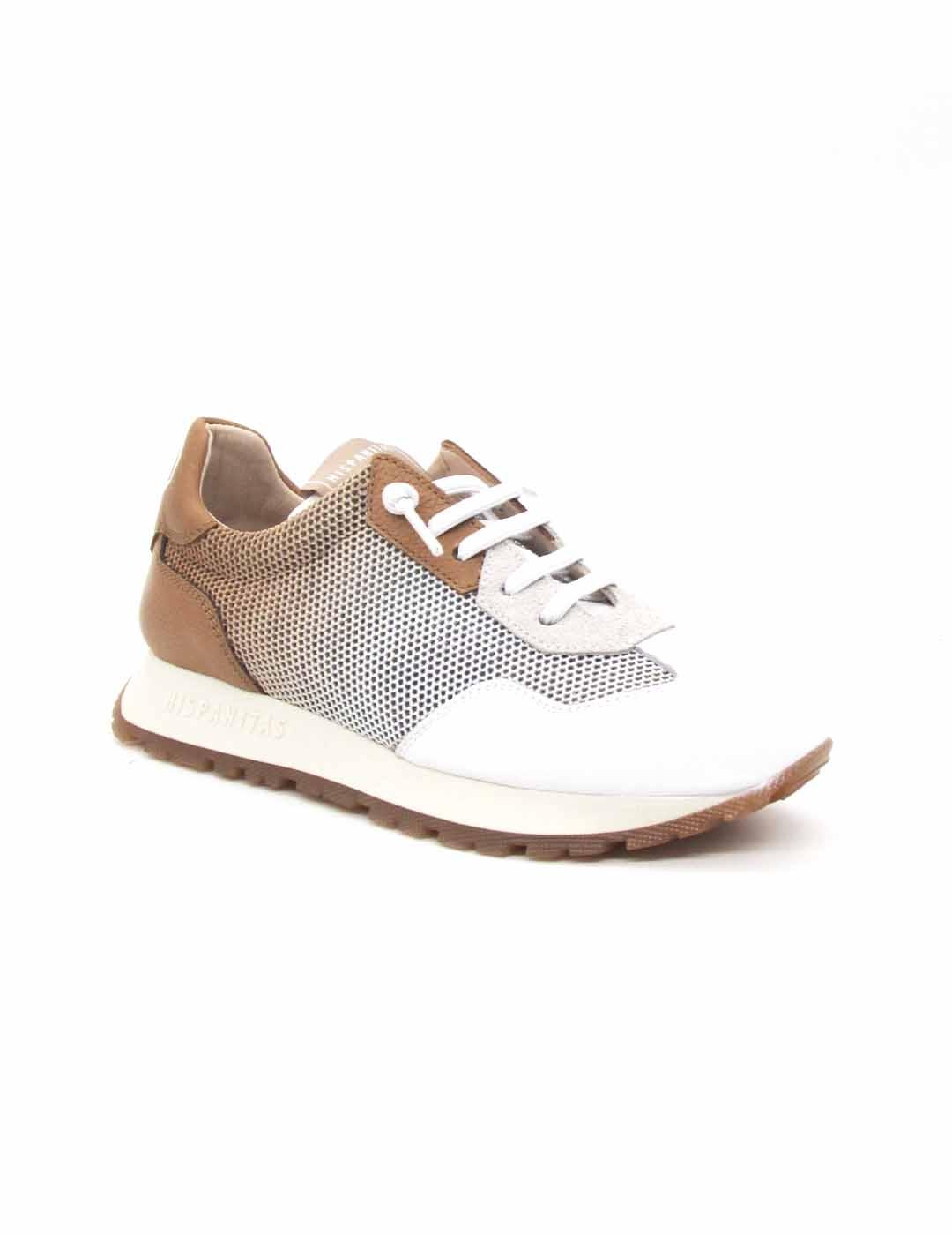 Zapato deportivo Hispanitas BHV253869 de color blanco/cuero