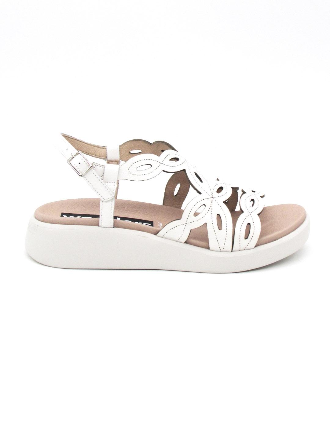 Sandalia Wonders C-6542 blanco de charol para muje